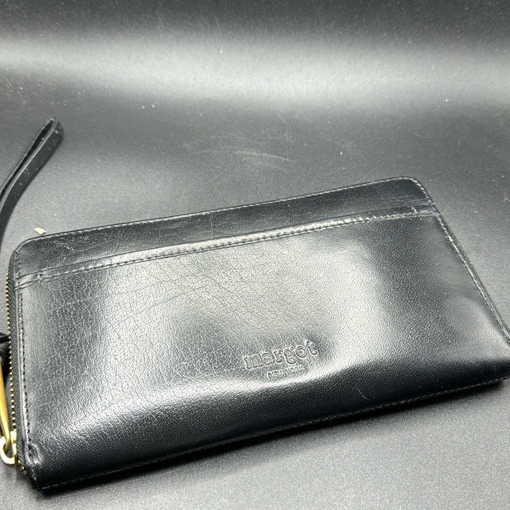 Margot Black leather wrap around wallet